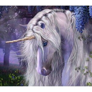 New Unicorn Plush Throw Blanket Gift Purple Moonlight Serenade Lavender Cozy NIP